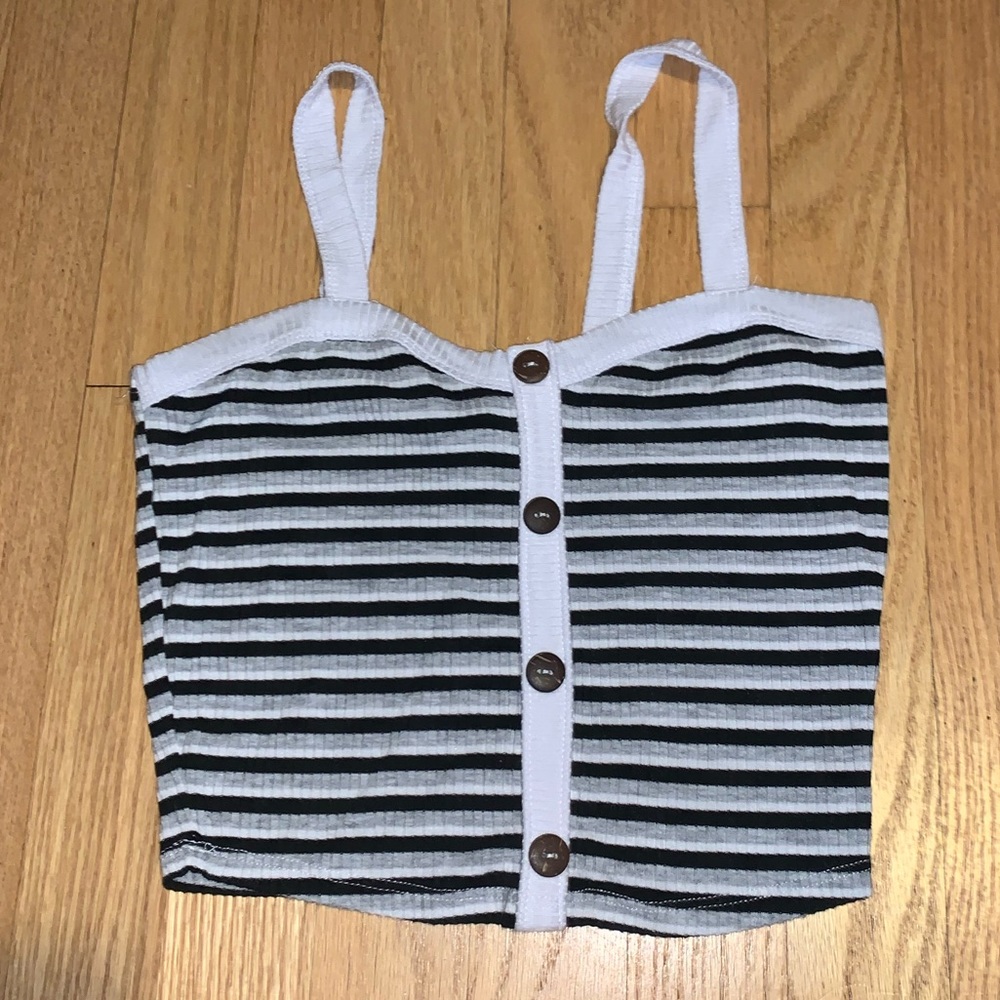 striped cropped tank